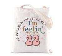 FOTAP 22nd Birthday Inspire Tote Bag Birthday Girly Gift Turning22 Birthday Party Gift Twenty Twenty Two Gift Best Friend Gift (TWENTY 22 UK)