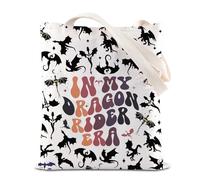 FOTAP 4th Wing Merch Romantasy Fantasy Bookish Gift Dragon Rider Shoulder Bag 4th Wing Tote Bag Dragon Bookmark Gift (DRAGON RIDER ERA T UK)
