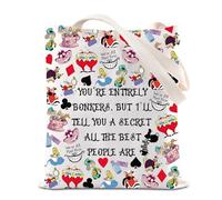 FOTAP Alice Inspired Shoulder Bag Alice Wonderland Merch Magic Kingdom Gift Alice Fan Gift Cheshire Cat Lover Tote Bag (entirely UK)