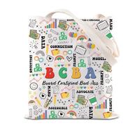 FOTAP BCBA Gift Board Certified Bad Ass Inspire Tote Bag Special Education Teacher Gift Behavior Analyst & Therapist Handbag (BCBA UK)