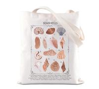 FOTAP Beach Seashell Inspire Tote Bag Seashell Collector Gift for Beach Lover Nautical Coastal Gift Summer Trip Gifts (SEASHELLS T UK)