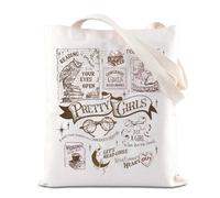 FOTAP Book Worm Nerd Handbag Feminist Gift Pretty Girly Read Book Inspire Tote Bag Librarian Gift Book Lover Gift (pretty girly UK)