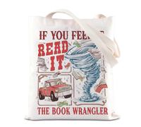 FOTAP Book Wrangler Merch Twisters Torando Inspire Tote Bag Western Book Lover Handbag Country Bookish Gift