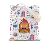 FOTAP Calcifer Tote Bag Anime Calcifer Gift Japanese Anime Gift Movie Character Inspired Shoulder Bag Anime Fire Gift