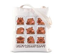 FOTAP Capybara Inspire Tote Bag Don't Worry Be Cappy Quote Handbag Capybara Lover Gift Animal Parody Gift (CAPPY T UK)
