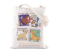 FOTAP Cartoon Lion Movie Tote Bag Magic Kingdom Gift Lion Movie Inspired Gift Lion King Gift Simba And Timon Fan Gift (LION T UK)