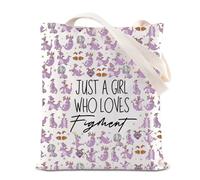 FOTAP Cartoon Purple Dragon Gift One Little Spark Of Inspiration Tote Bag Figment Fan Gift Figment The Dragon Handbag (Fig-ment T UK)