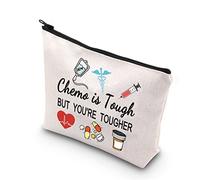 FOTAP Chemo Care Package Chemo is Tough But You’re Tougher Chemotherapy Treatment Makeup Bag (Tough Chemo-UK) White