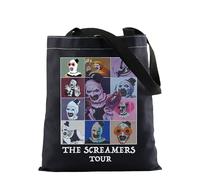 FOTAP Clown Movie Inspire Tote Bag Black White Serial Killer Handbag Horror Movie Fans Gifts Halloween Scary Clown Shopping Bag (SCREAM TOUR UK)