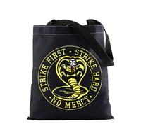 FOTAP Cobra Movie Theme Gift Strike First Strike Hard No Mercy Inspire Tote Bag Cobra Fan Gift Snake Lover Gift (Strike First UK)