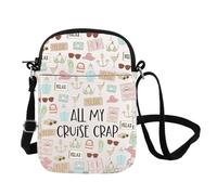 FOTAP Cruise Vacation Messenger Bag All My Cruise Crap Crossbody Bag Summer Vacation Travel Gift Beach Life Gift (CRAP CB UK)