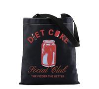 FOTAP D-Coke Social Club Tote Bag Bachelorette Gift Bartender Gift Summer Trip Gift Soda Lover Gift Coke Lover Handbag (CO CLUB BLK UK)