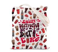 FOTAP Diet Drinks Tote Bag Soda Lover Gift Fizzy Drink Lover Shoulder Bag Ice Drinks Gift Bartender Summer Trip Gift (Easily DI UK)