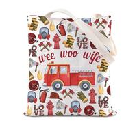 FOTAP Firefighter Wife Merch Proud Fireman Wife Mom Inspire Handbag Firewomen Appreciation Gift Pride Life Gift (Firefighterwife T)