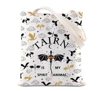 FOTAP Fourth W Tote Bag Romantasy Fantasy Bookish Gift Dragon Rider Shoulder Bag 4th Wing Merch (TAIRN T UK)