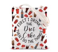FOTAP Funny Drink Gift Fizzy Drink Inspire Tote Bag Soda Drinking Handbag Soda Lover Gift Summer Trip Gift (DIET THINGS T UK)