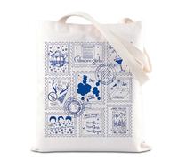 FOTAP Gilmore Girly Stamp Doodle Inspire Tote Bag Stars Hollow Quote Gift Luke's Diner Gift Gilmore Girly Merch (Gilmore Doodle UK)