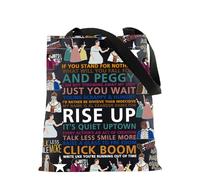 FOTAP Hamilton Quotes Gift Rise Up Tote Bag Hamilton Musical Shoulder Bag Hamilton Broadway Fans Gift Broadway Musical Gift (RISE UP BLK UK)