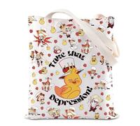FOTAP Hazbin Cartoon Movie Merch Take That Depression Handbag Hazbin Anime Shopping Bag Demon Ducky Tote Bag (Depression UK)
