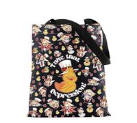 FOTAP Hazbin Cartoon Movie Merch Take That Depression Handbag Hazbin Anime Shopping Bag Demon Ducky Tote Bag (Depression BLK UK)