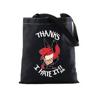FOTAP HH Cartoon Merch Demon Gift Thank I Hate It Inspire Tote Bag Animated Series Handbag (Hate It BLK T)