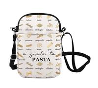 FOTAP Italian Pasta Guide Inspire Crossbody Bag Italian Pasta Chart Set Handbag Noodle Lover Gift La Dolce Vita Italia Merch (toPASTA CB UK)