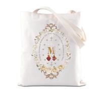 FOTAP Jesus Gift Baptism Gift Marian Catholic Gift Miraculous Medal Tote Bag Religious Gift Immaculate heart of Mary Gift (M cross UK)