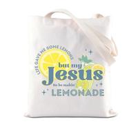 FOTAP Jesus Lemonade Inspired Tote Bag Christian Faith Quote Shoulder Bag Christian Faith Gift Jesus God Gift (Lemonade UK2)