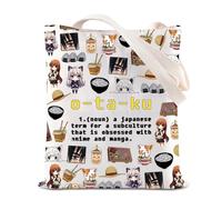 FOTAP Kawaii Japanese Manga Gift Anime Is Life Shoulder Bag Otaku Definition Inspire Tote Bag Anime Enthusiast Gift (o-ta-ku UK)