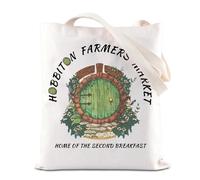 FOTAP L-Ring Inspired Tote Bag - Movie Fan & Literature Gift, White, L