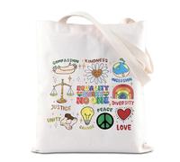 FOTAP LGBT Pride Merch Equality Hurts No One Inspire Tote Bag Rainbow Lesbian Shoulder Bag Anti Racism Gift LGBTQ Ally Bag (Equality Hurts UK)