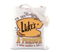 FOTAP Luke's Inspired Tote Bag Luke's Diner Gift Gilmore TV Show Merchandise Gift I’m Not Luck’s A Person Who Smiles A Lot Handbag (Luke's uk2)
