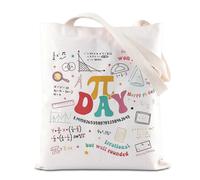 FOTAP Mathematical Pi Symbol Tote Bag Happy Pi Day Gift Science Math Teacher Gift Women Scientist Handbag (Pi-Day T UK)