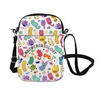 FOTAP Microbiologist Gift Microbiology Lover Gift Biology Teacher Student Gift Meowcrobiology Crossbody Bag Biologist Gift (MEOWCROBIOLOGY CB UK)