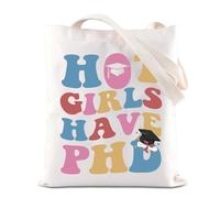 FOTAP PHD Tote Bag Doctor Of Philosophy Reusable Handle Bag Graduate Gift Thank You Gift PhD Student Handbag (HAVE PHD T UK)