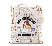 FOTAP Princess Belle's Book Shop Gift My Weekend Is Booked Tote Bag Magic Kingdom Gift Princess Belle Lover Handle Bag (IS BOOKED UK)