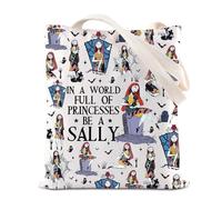 FOTAP Sally Theme Tote Bag Horror Cartoon Movies Lover Gift Nightmare Skeleton Grocery Bag (Sally UK2)