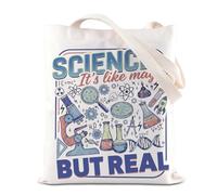 FOTAP Science Tote Bag Chemistry Biology Grocery Bag Geeky Scientist Shoulder Bag Science Lover Gift (But Real TUK2)