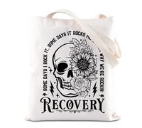 FOTAP Sobriety Gift Addiction Recovery Tote Bag AA NA Sponsor Shoulder Bag Sober Warrior Handbag 12 Steps Recovery Gift (ROCKINRECOVERY TUK)