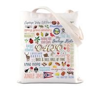 FOTAP State Of Ohio Gift Ohio Travel Souvenir Tote Bag Ohio Lover Gift The Buckeye State Gift Moving to Ohio Shopping Bag (State Of Ohio UK2)