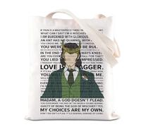 FOTAP Super-hero Fans Gift I Am Burdened With Glorious Purpose Inspire Tote Bag Helmet Quote Gift God of Mischief Gift (DAGGER UK)