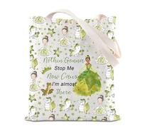 FOTAP Tiana Princess Cosmetic Bag Frog Princess Gifts Princess Inspired Gifts Princess Lover Gift Princesses Tiana Gifts Magic Kingdom Gift, white, I'm Almost T