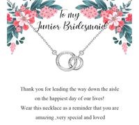 FOTAP To my Junior Bridesmaid Necklace Wedding Gift Infinity Heart Jewelry Bridesmaid Proposal Gifts Maid of Honor Gift, S, Copper, No Gemstone