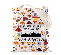FOTAP Valencia Trip Gift Valencia City Travel Tote Bag Espana Travel Gift Souvenir Gift Europe Trip Gift Valencia Cityscape Gift (VALENCIA UK)