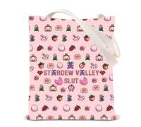 FOTAP Valley Game Inspired Tote Bag Video Game Gifts Stardew Gamer Gift Valley Chicken Handbag Farm Sim Gift (Valley Sl UK)