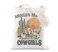 FOTAP Western Cowgirl Tote Bag Country Western Aesthetic Gift Shoulda Been A Cowgirl Shoulder Bag Horse Girl Rodeo Gift (A Cowgirl UK2)