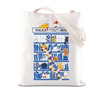 FOTAP Who Tote Bag Police Public Cat Box Inspire Tote Bag Doctor Movie Fans Gift Police Box Doctor Cat Merchandise (Doctor Cat UK)