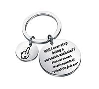 FOTAP Will I Ever Stop Being A Sarcastic ? Find Out On Next Week’s Episode of “I Think The Not”Keychain Funny Keychain for Mother Father Family Friends