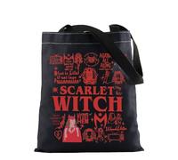 FOTAP Witch Merch Tote Bag Women Hero Movie Merchandise Makeup Bag Witch Bag Hero Gift Wanda Witch Mocie Merch (S WITCH BLK T UK)