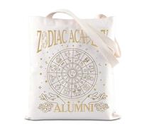 FOTAP ZA Merch ZA Alumni Tote Bag Vega Twins Handbag Zodiac Signs Gift Star Constellations Shoulder Bag Celestial Heirs Gift, White, 7.36" x 0.03" x 14.56"